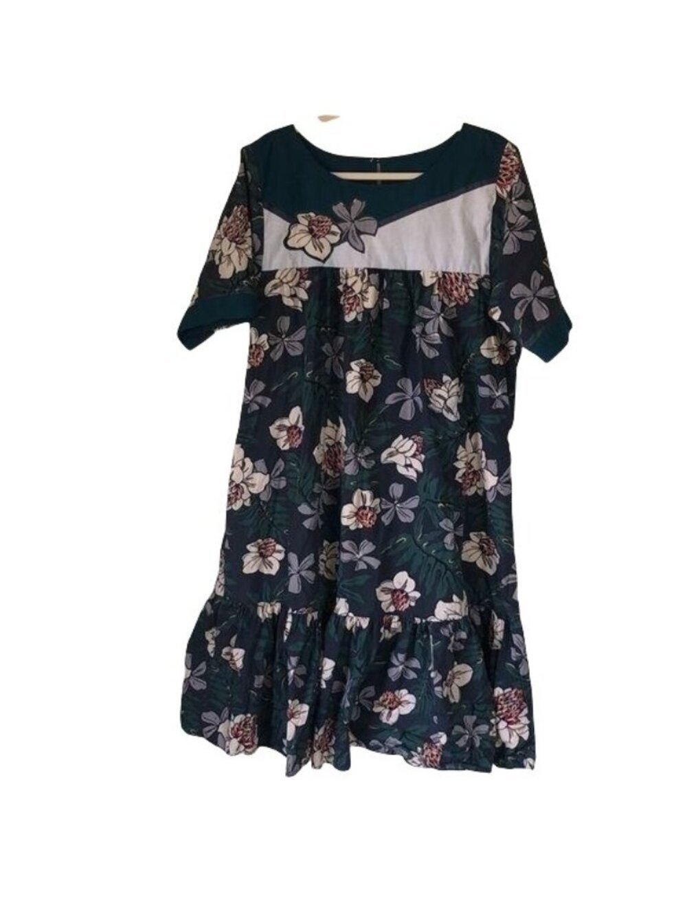 Vintage Good Times Hawaii Floral Maxi Dress XXL Cotton Blend Womens